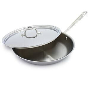 NEW W DEFECT All-Clad D3 12 Stainless Steel Fry Pan w/ Lid,3-Ply Skillet